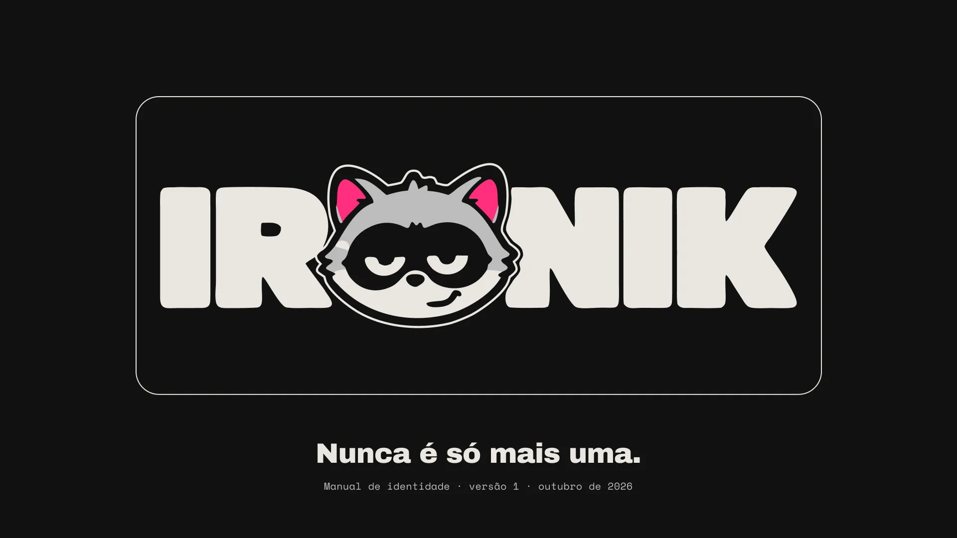 Capa do brandbook da Ironik