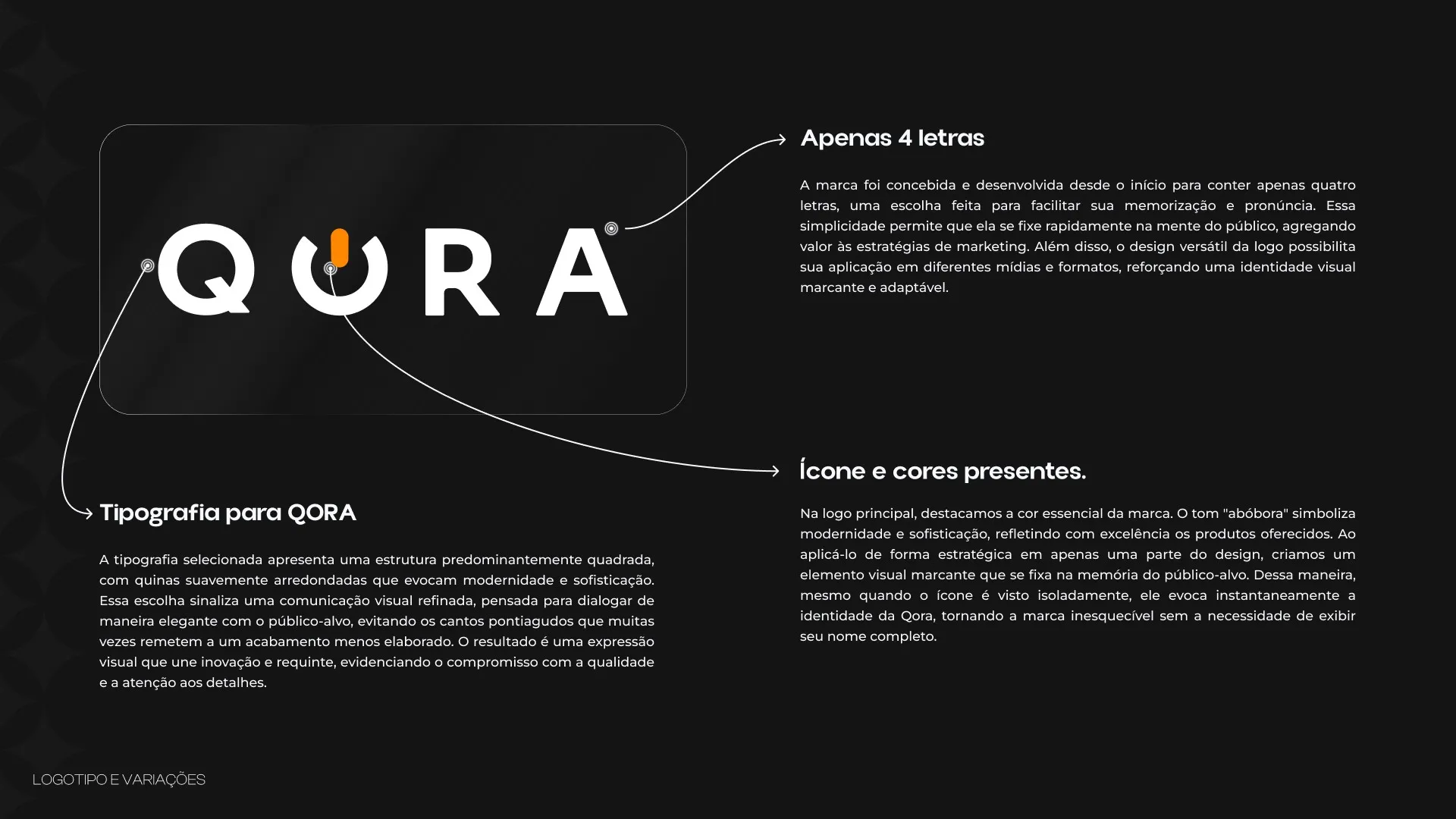 Qora: Tipografia, ícone e cores