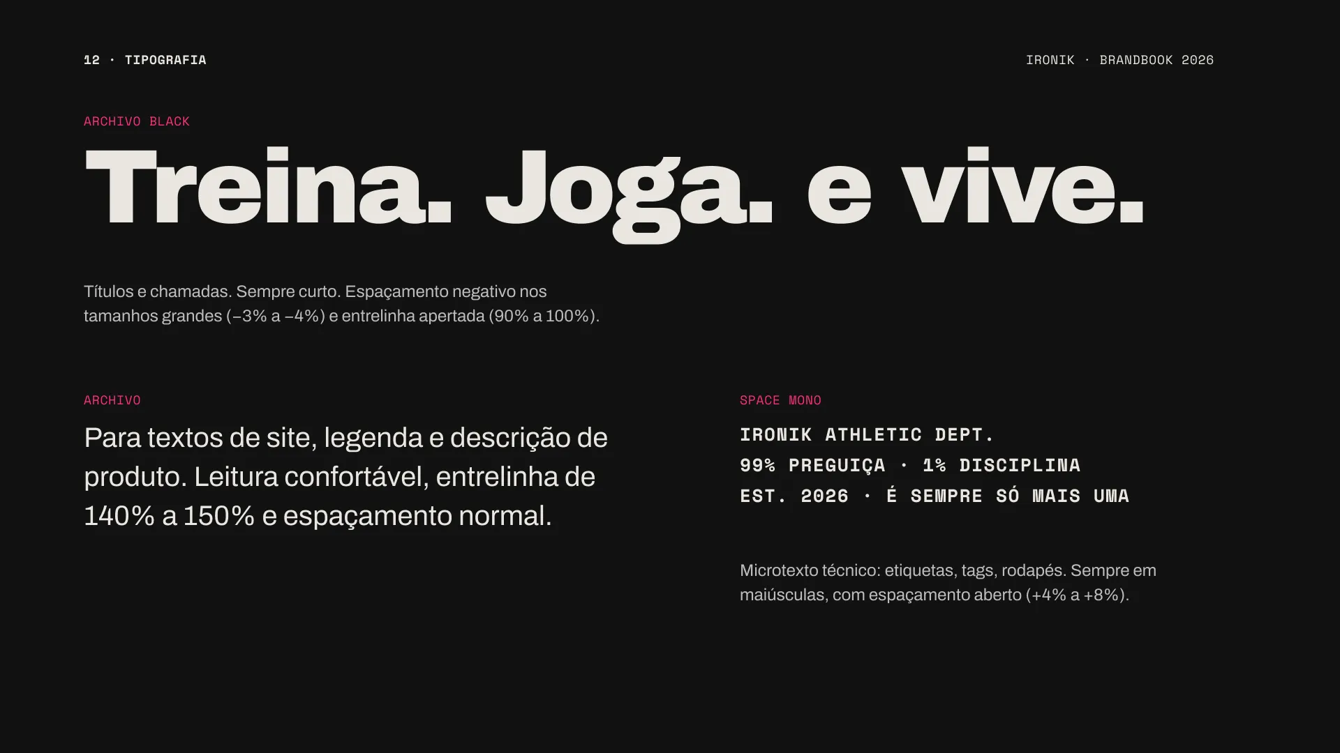 Ironik: Tipografia