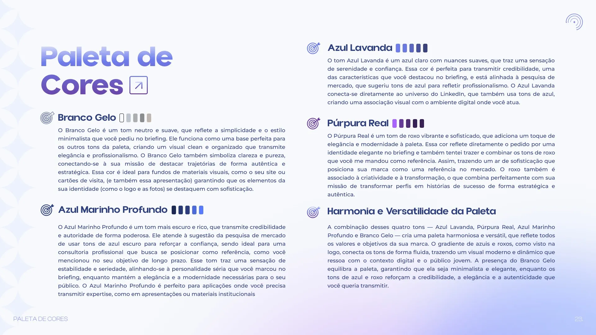 Ana Luiza Puccini: Paleta de cores, detalhes
